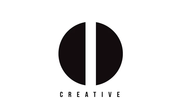 Jag vita brev Logotypdesign med cirkel bakgrund. — Stock vektor