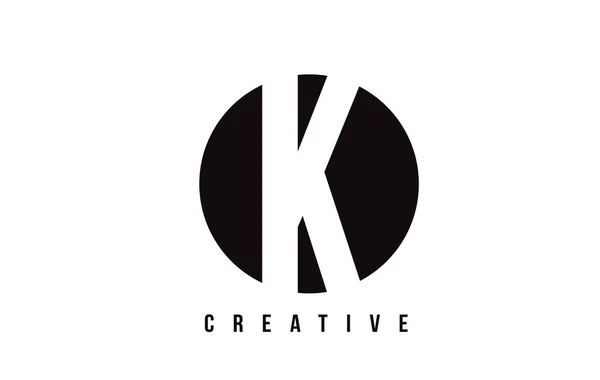 K White Letter Logo Design avec fond de cercle . — Image vectorielle