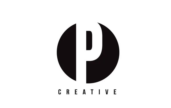 P witte Letter Logo ontwerp met cirkel achtergrond. — Stockvector