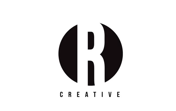 サークルの背景を持つ R 白文字ロゴ デザイン. — ストックベクタ