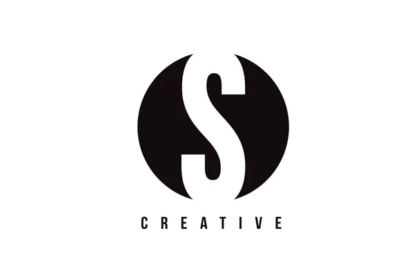 S blanc lettre logo design avec cercle arrière-plan . — Image vectorielle