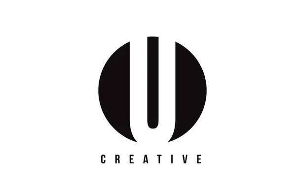 Conception de logo lettre blanche U avec fond de cercle . — Image vectorielle