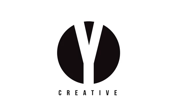 サークルの背景を持つ Y 白文字ロゴ デザイン. — ストックベクタ