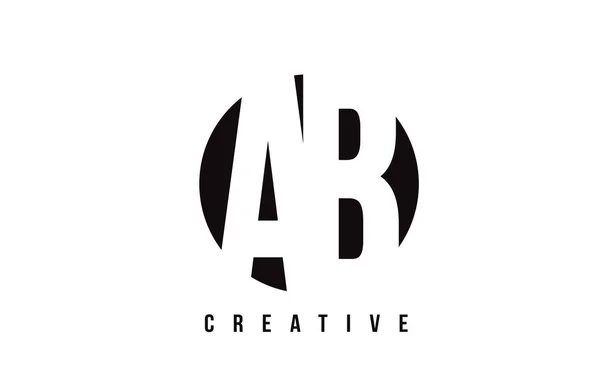 AB A B vita bokstäverna Logotypdesign med cirkel bakgrund. — Stock vektor