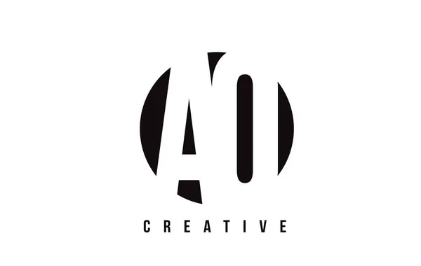 AO een O witte Letter Logo ontwerp met cirkel achtergrond. — Stockvector