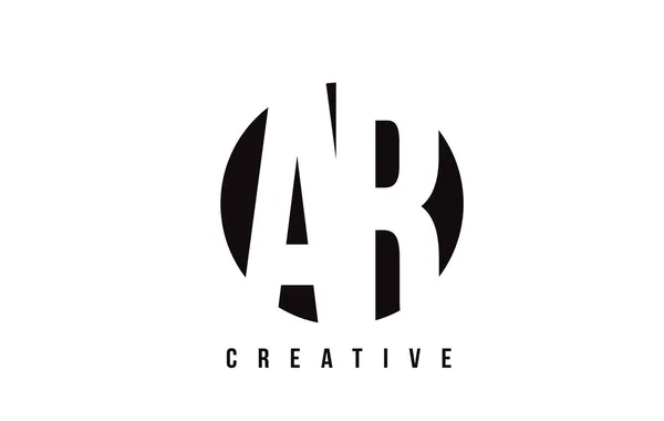 AR A R Design logo lettre blanche avec fond de cercle . — Image vectorielle