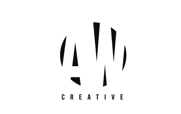 AW A W White Letter Logo Design com fundo de círculo . — Vetor de Stock