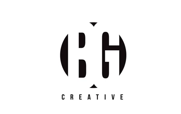 BG B G White Letter Logo Design avec fond rond . — Image vectorielle