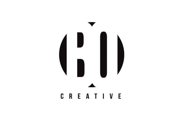 BQ B Q White Letter Logo Design avec fond rond . — Image vectorielle