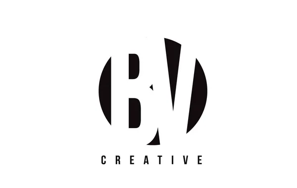Σχεδιασμός λογότυπου λευκό γράμμα V BV B με κύκλο φόντο. — Διανυσματικό Αρχείο
