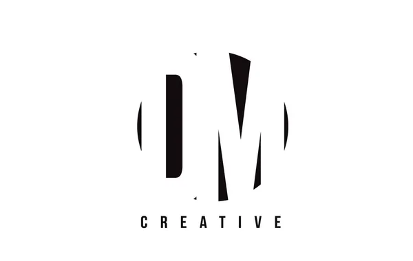 Dm D M ホワイト レター円背景とロゴのデザイン. — ストックベクタ