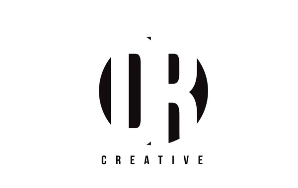 DR D R White Letter Logo Design avec fond rond . — Image vectorielle