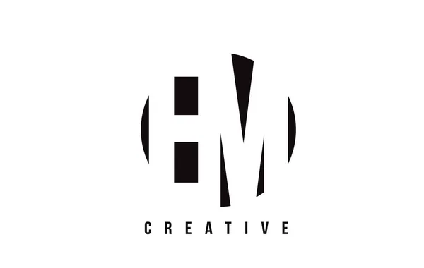 Em E M Beyaz harf Logo tasarım daire arka plan ile. — Stok Vektör