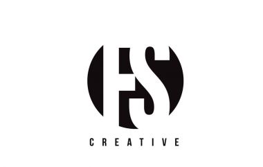 FS F S Beyaz harf Logo tasarım daire arka plan ile.