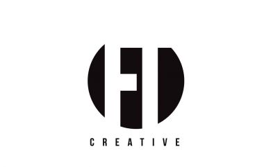 Ft F T Beyaz harf Logo tasarım daire arka plan ile.