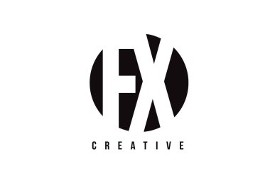FX F X Beyaz harf Logo tasarım daire arka plan ile.
