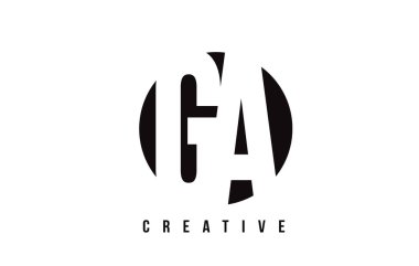 GA G Beyaz harf Logo tasarım daire arka plan ile.