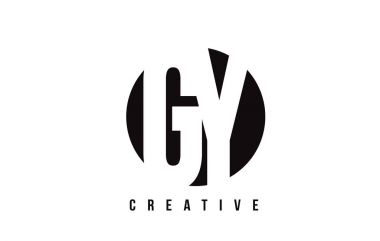 GY G Y Beyaz harf Logo tasarım daire arka plan ile.