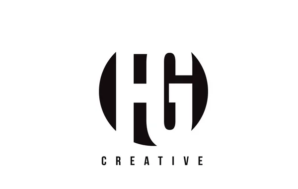 FG F G White Letter Logo Design avec fond rond . — Image vectorielle