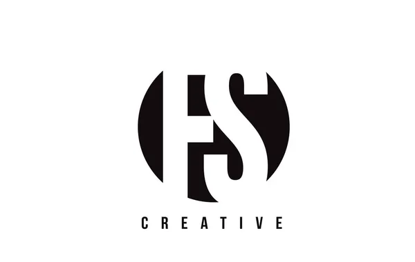 FS F S White Letter Logo Design avec fond rond . — Image vectorielle