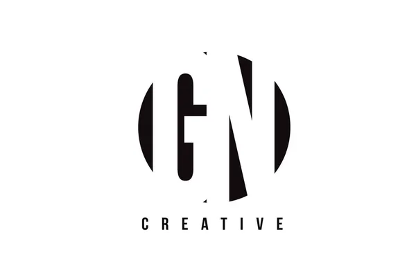 GN G N White Letter Logo Design com fundo de círculo . — Vetor de Stock