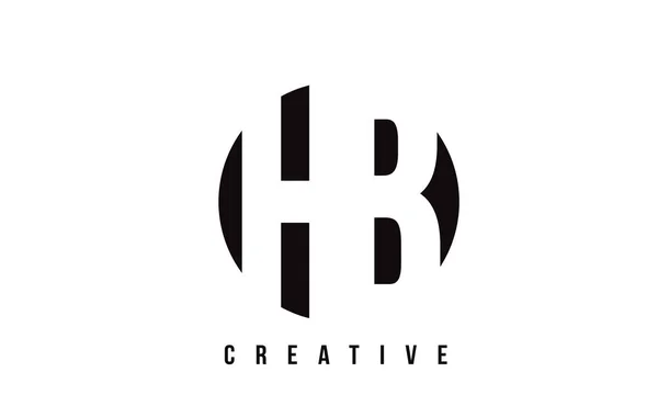 H B fehér levél Logo Design kör háttérrel. — Stock Vector