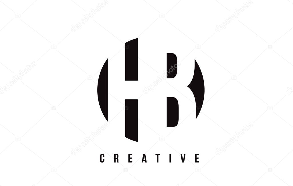 HB H B White Letter Logo Design with Circle Background Vector Illustration Template.