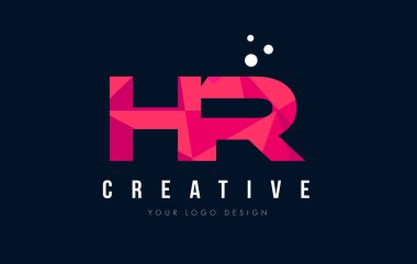 İK H R harfi Logo mor düşük Poli pembe üçgen konsepti ile 