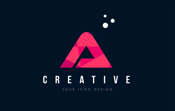 Het Logo van een brief met paarse lage Poly roze driehoeken Concept — Stockvector