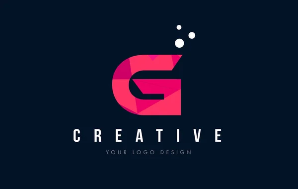 G Lettre Logo avec Violet Low Poly Pink Triangles Concept — Image vectorielle