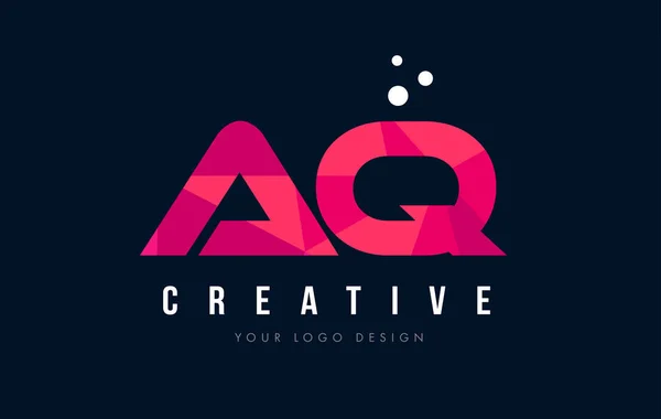 AQ Q list Logo z koncepcją trójkątów różowy fioletowy Low Poly — Wektor stockowy