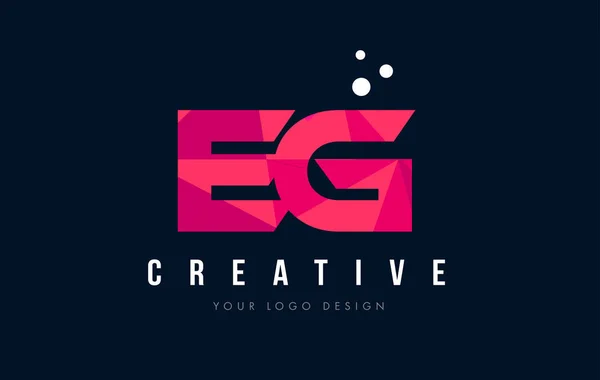 Np E G list Logo z koncepcją trójkątów różowy fioletowy Low Poly — Wektor stockowy