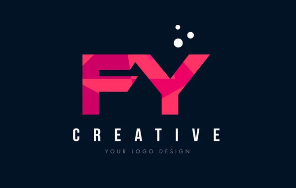 FY F Y list Logo z koncepcją trójkątów różowy fioletowy Low Poly — Wektor stockowy