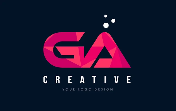 Ga G list Logo z koncepcją trójkątów różowy fioletowy Low Poly — Wektor stockowy