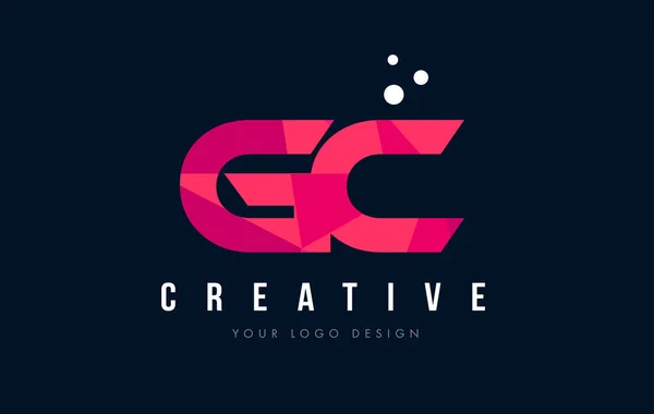 GC G C list Logo z koncepcją trójkątów różowy fioletowy Low Poly — Wektor stockowy