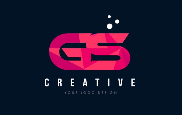 GS G S Letra Logo con Purple Low Poly Pink Triangles Concepto — Vector de stock