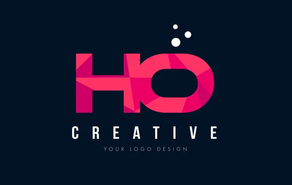 Ho H O list Logo z koncepcją trójkątów różowy fioletowy Low Poly — Wektor stockowy