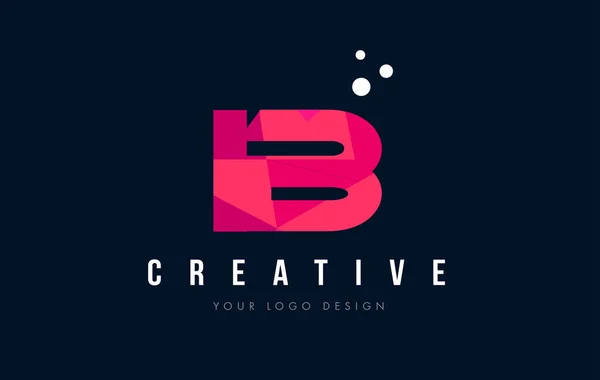 IB Ib Logo met paarse lage Poly roze driehoeken Concept brief — Stockvector