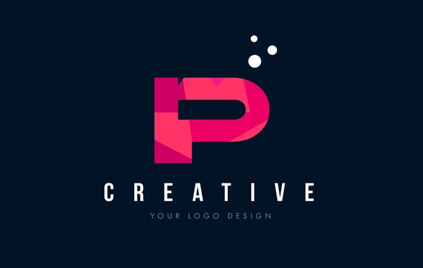 IP ik P Logo met paarse lage Poly roze driehoeken Concept brief — Stockvector