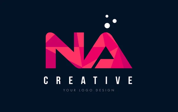 NA N A Letter Logo with Purple Low Poly Pink Triangles Concept — Stock Vector