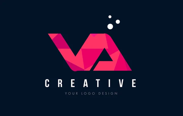 VA V list Logo z koncepcją trójkątów różowy fioletowy Low Poly — Wektor stockowy