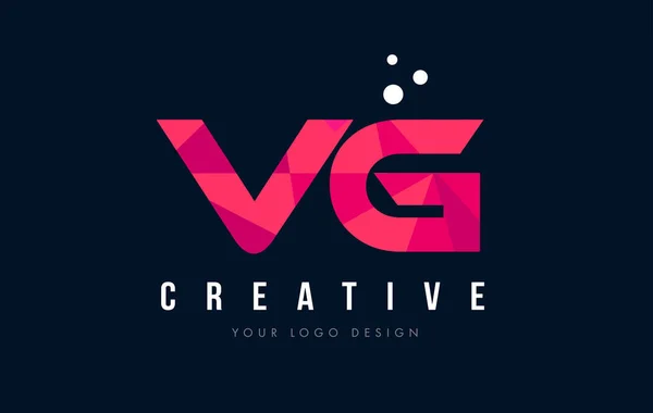 VG V G list Logo z koncepcją trójkątów różowy fioletowy Low Poly — Wektor stockowy