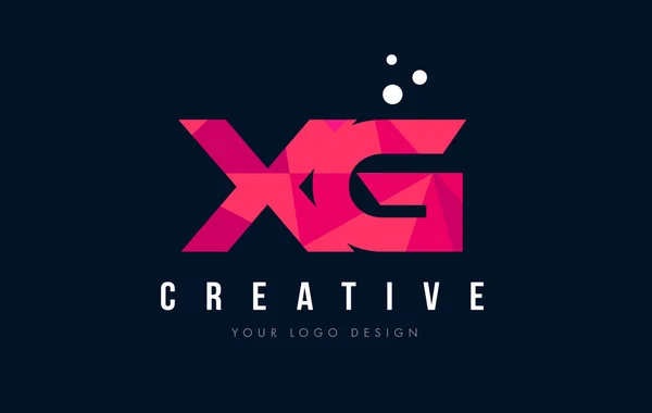 XG X G list Logo z koncepcją trójkątów różowy fioletowy Low Poly — Wektor stockowy