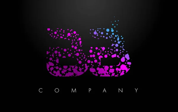 BB B B Letter Logo with Purple Particles and Bubble Dots — Stock Vector