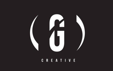G Beyaz harf Logo tasarımı siyah arka plan ile.