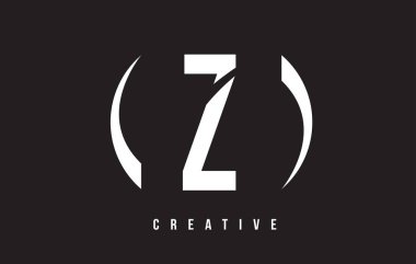 Z Beyaz harf Logo tasarımı siyah arka plan ile.