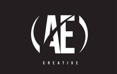 AE bir D Beyaz harf Logo tasarımı siyah arka plan ile.