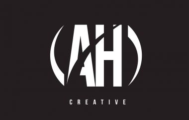 Ah beyaz bir H harfi Logo tasarımı siyah arka plan ile.