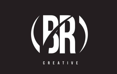 Br B R Beyaz harf Logo tasarımı siyah arka plan ile.