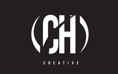 CH C H Beyaz harf Logo tasarımı siyah arka plan ile.
